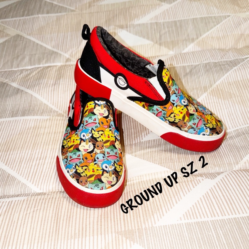 Ground Up Pokemon' Kids Slip-On Shoes SZ 2